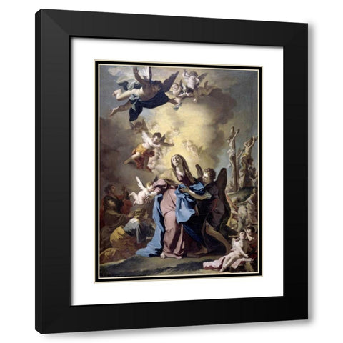 The Virgin Swooning on Calvary Black Modern Wood Framed Art Print with Double Matting by Vaccaro, Domenico Antonio