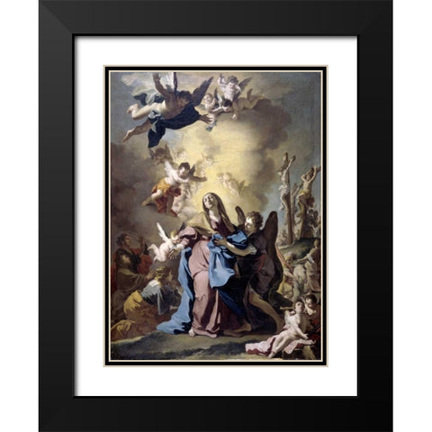 The Virgin Swooning on Calvary Black Modern Wood Framed Art Print with Double Matting by Vaccaro, Domenico Antonio