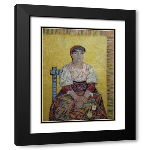 An Italian Woman Black Modern Wood Framed Art Print with Double Matting by Van Gogh, Vincent