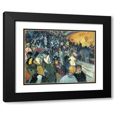 Arena in Arles Black Modern Wood Framed Art Print with Double Matting by Van Gogh, Vincent