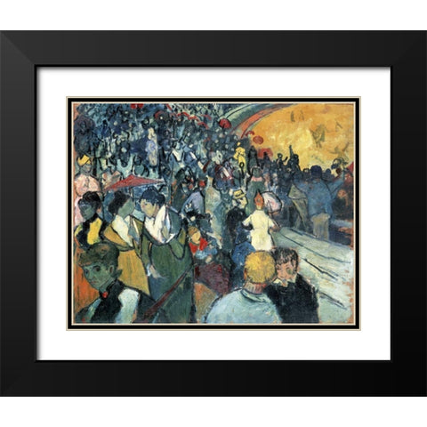 Arena in Arles Black Modern Wood Framed Art Print with Double Matting by Van Gogh, Vincent