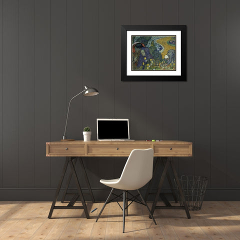 Memories of the Garden at Essen Black Modern Wood Framed Art Print with Double Matting by Van Gogh, Vincent