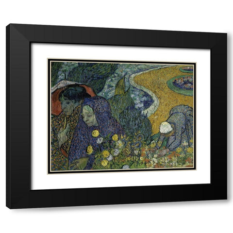 Memories of the Garden at Essen Black Modern Wood Framed Art Print with Double Matting by Van Gogh, Vincent