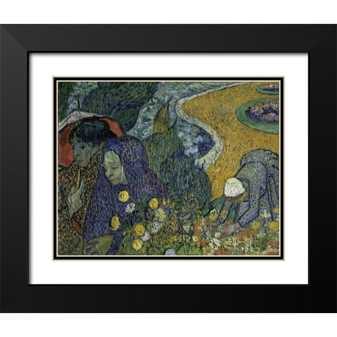 Memories of the Garden at Essen Black Modern Wood Framed Art Print with Double Matting by Van Gogh, Vincent