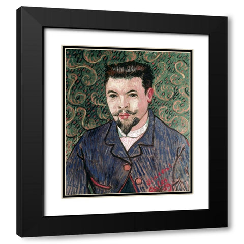 Portrait of Doctor Felix Rey Black Modern Wood Framed Art Print with Double Matting by Van Gogh, Vincent