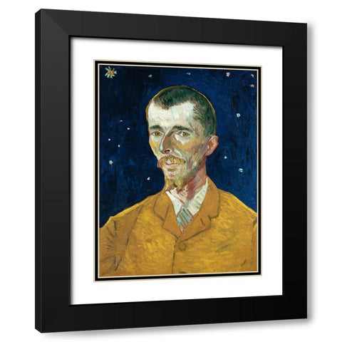 Portrait of Eugene Boch Black Modern Wood Framed Art Print with Double Matting by Van Gogh, Vincent