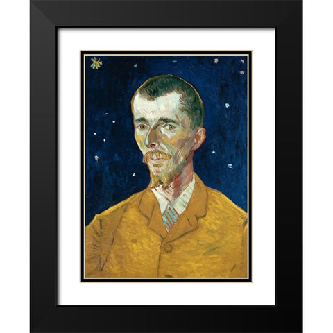 Portrait of Eugene Boch Black Modern Wood Framed Art Print with Double Matting by Van Gogh, Vincent