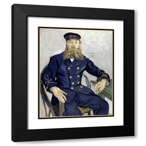 Portrait of Joseph Roulin Black Modern Wood Framed Art Print with Double Matting by Van Gogh, Vincent
