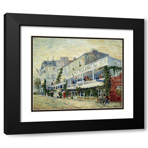 Restaurant de la Sirene at Asnieres 1887 Black Modern Wood Framed Art Print with Double Matting by Van Gogh, Vincent