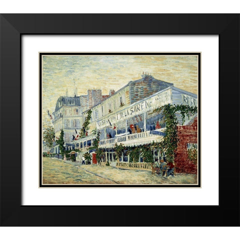 Restaurant de la Sirene at Asnieres 1887 Black Modern Wood Framed Art Print with Double Matting by Van Gogh, Vincent