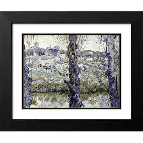 View of Arles Black Modern Wood Framed Art Print with Double Matting by Van Gogh, Vincent