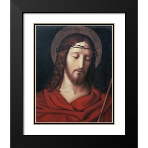 Ecce Homo Black Modern Wood Framed Art Print with Double Matting by Veit, Philipp