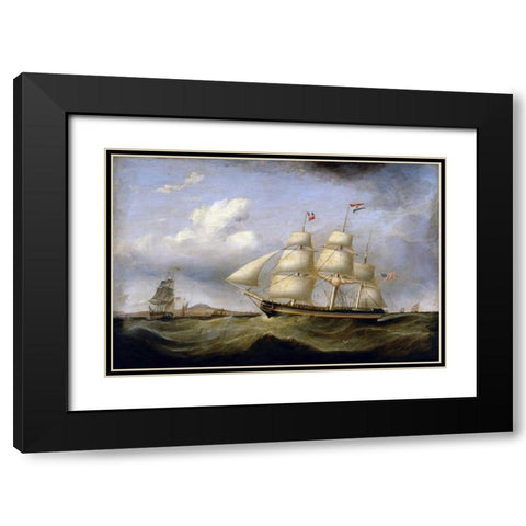 Hark Away Black Modern Wood Framed Art Print with Double Matting by Walters, Samuel
