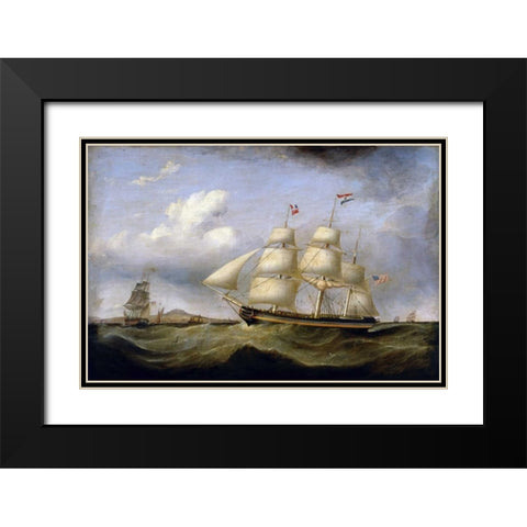 Hark Away Black Modern Wood Framed Art Print with Double Matting by Walters, Samuel