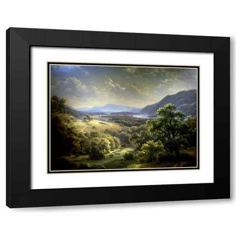 Summer Landscape Black Modern Wood Framed Art Print with Double Matting by Weber, Paul
