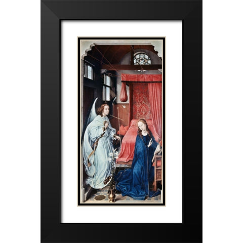 Annunciation 1 Black Modern Wood Framed Art Print with Double Matting by Weyden, Rogier van der