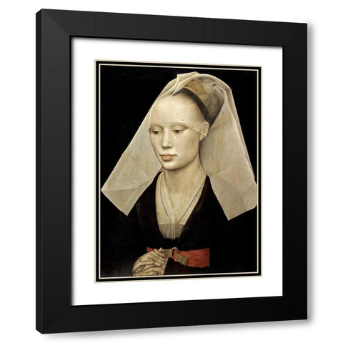 Portrait of a Lady Black Modern Wood Framed Art Print with Double Matting by Van Der Weyden, Rogier