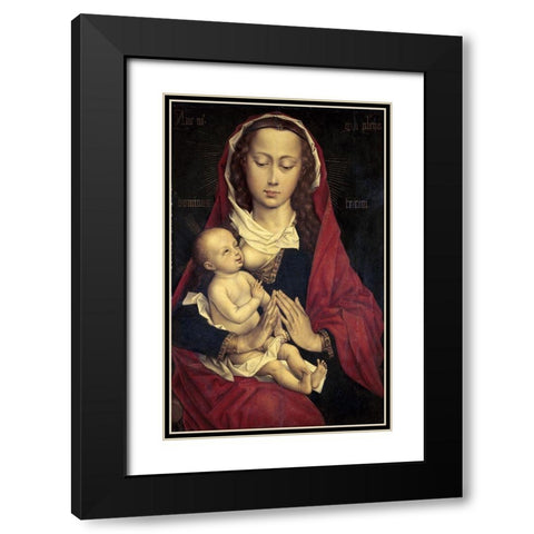 Virgin and Child Black Modern Wood Framed Art Print with Double Matting by Weyden, Rogier van der