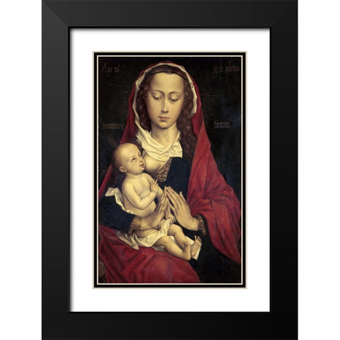 Virgin and Child Black Modern Wood Framed Art Print with Double Matting by Weyden, Rogier van der