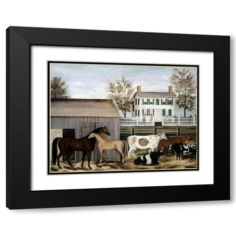 Barnyard Black Modern Wood Framed Art Print with Double Matting by Zeliff, A.E.