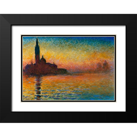 San Giorgio Maggiore Black Modern Wood Framed Art Print with Double Matting by Monet, Claude