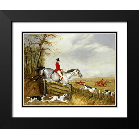 The Belvoir Hunt Black Modern Wood Framed Art Print with Double Matting by Alken, Henry Thomas