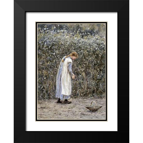 The Young Gardener Black Modern Wood Framed Art Print with Double Matting by Allingham, Helen