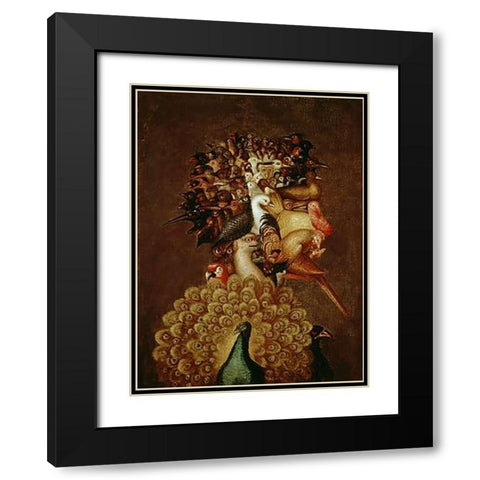 The Air Black Modern Wood Framed Art Print with Double Matting by Arcimboldo, Giuseppe