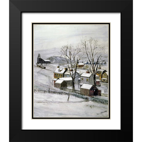 Coal Town Black Modern Wood Framed Art Print with Double Matting by Armour, Thomas J.
