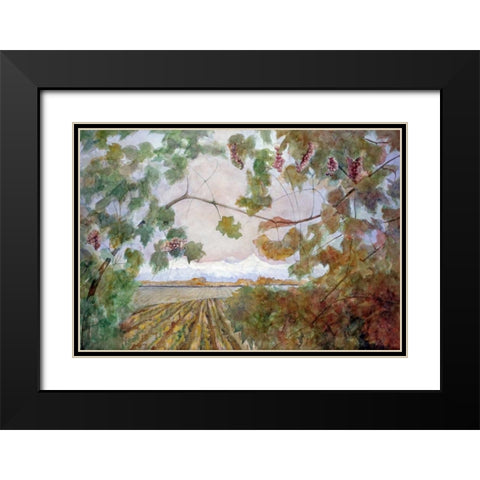 Amongst the Vineyards Black Modern Wood Framed Art Print with Double Matting by Audivert, Eduardo