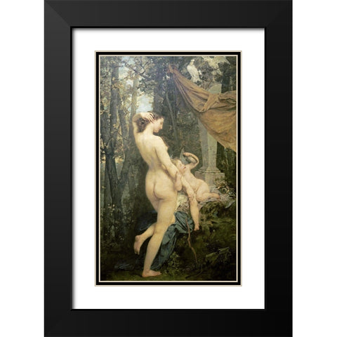 Toilette of Venus Black Modern Wood Framed Art Print with Double Matting by Baudry, Paul Jaques Aime