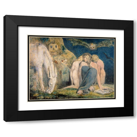 Hecatate Black Modern Wood Framed Art Print with Double Matting by Blake, William