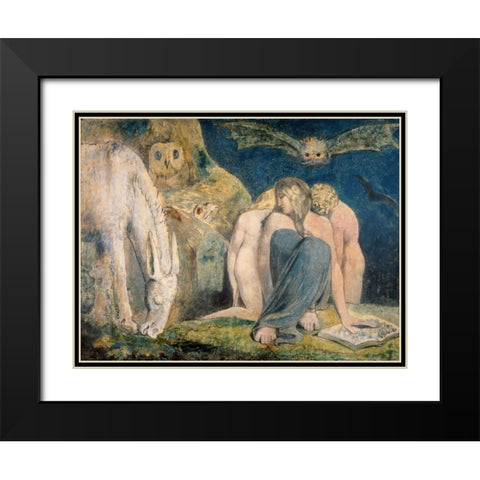 Hecatate Black Modern Wood Framed Art Print with Double Matting by Blake, William