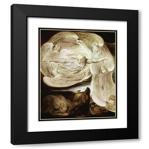 Job and the Whirlwind Black Modern Wood Framed Art Print with Double Matting by Blake, William