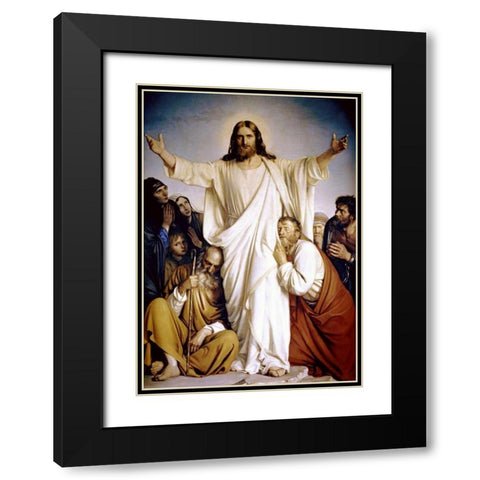 Christ the Consoler Black Modern Wood Framed Art Print with Double Matting by Bloch, Carl