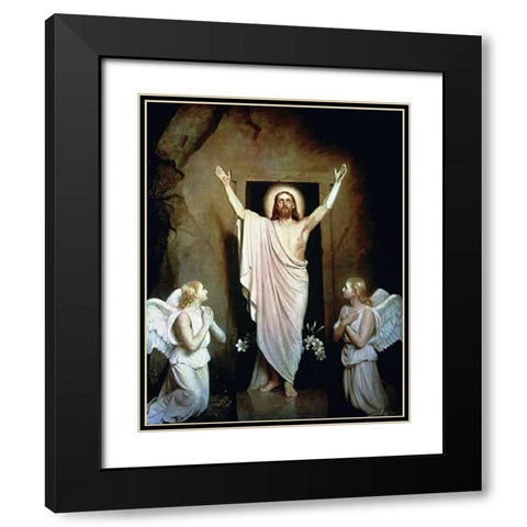 The Resurrection Black Modern Wood Framed Art Print with Double Matting by Bloch, Carl