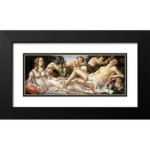 Venus and Mars Black Modern Wood Framed Art Print with Double Matting by Botticelli, Sandro