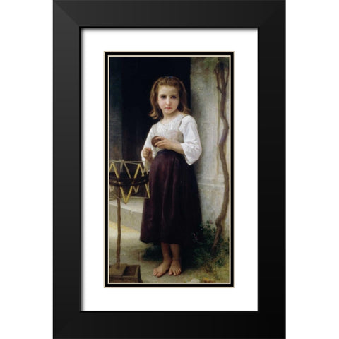 Child with a Ball of Wool Black Modern Wood Framed Art Print with Double Matting by Bouguereau, William-Adolphe