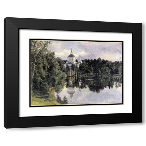Spring Blossoms Black Modern Wood Framed Art Print with Double Matting by Brown, John Appleton