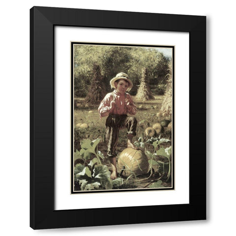 Thats Me Pumpkin Black Modern Wood Framed Art Print with Double Matting by Brown, John George