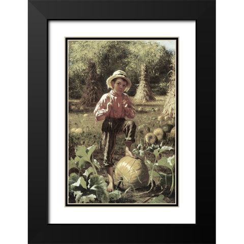 Thats Me Pumpkin Black Modern Wood Framed Art Print with Double Matting by Brown, John George