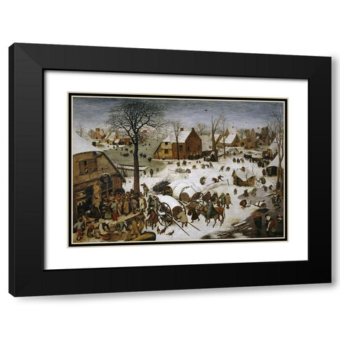 The Census at Bethlehem Black Modern Wood Framed Art Print with Double Matting by Bruegel the Elder, Pieter