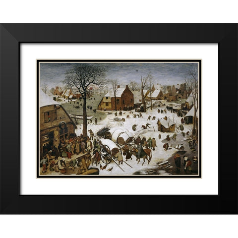 The Census at Bethlehem Black Modern Wood Framed Art Print with Double Matting by Bruegel the Elder, Pieter