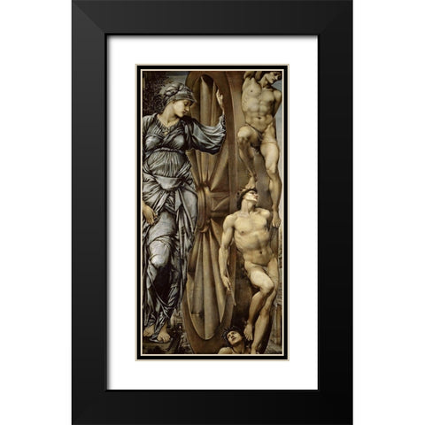 The Wheel of Fortune Black Modern Wood Framed Art Print with Double Matting by Burne-Jones, Sir Edward