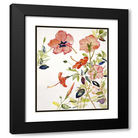 Hibiscus Flowerpiece Black Modern Wood Framed Art Print with Double Matting by Calne, Sir Roy