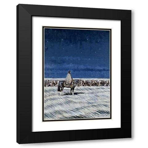 The Night Black Modern Wood Framed Art Print with Double Matting by Carranza, Fernando Romero