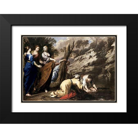 Finding of Moses Black Modern Wood Framed Art Print with Double Matting by Cavallino, Bernardo