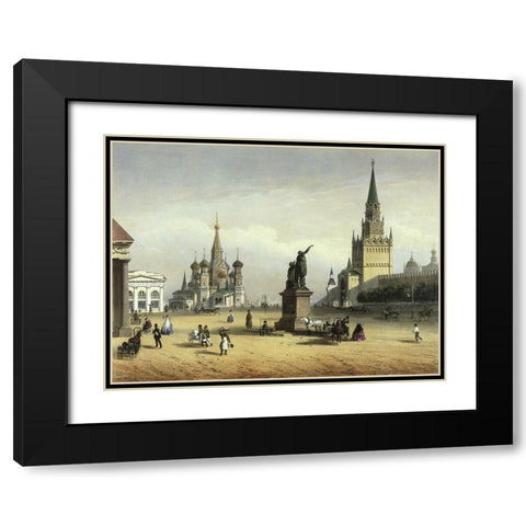 View Of Red Square (from Moscow And The Suburbs) Black Modern Wood Framed Art Print with Double Matting by Charlemange, Joseph