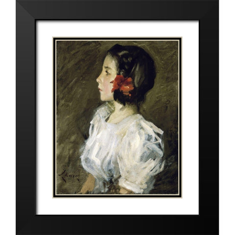 Dorothy Black Modern Wood Framed Art Print with Double Matting by Chase, William Merritt