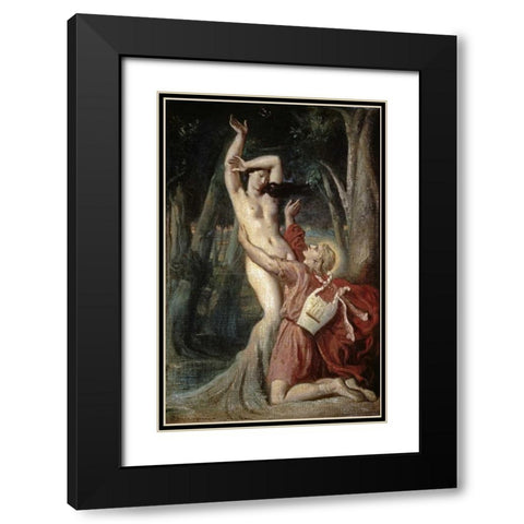 Apollo and Daphne Black Modern Wood Framed Art Print with Double Matting by Chasseriau, Theodore